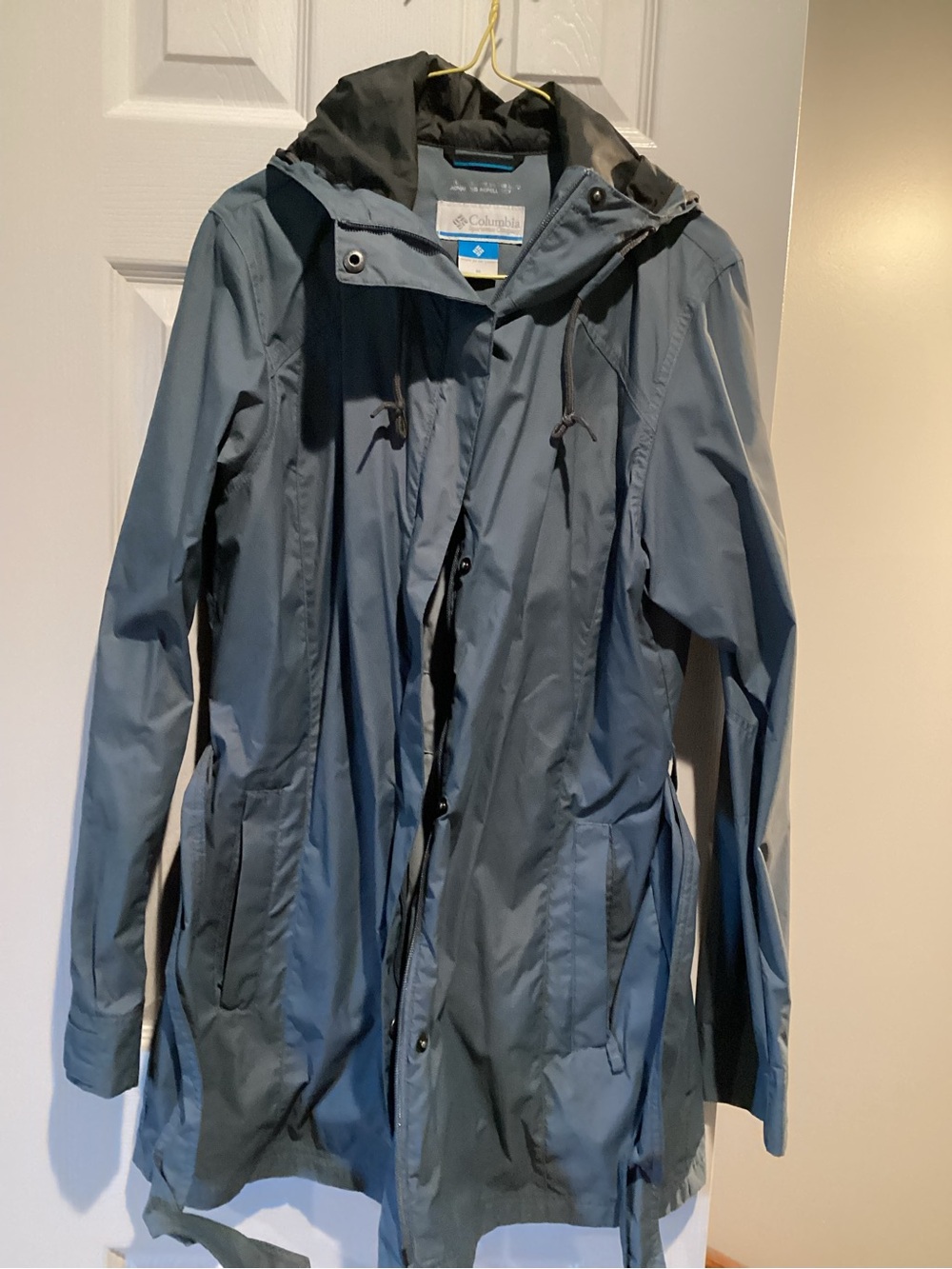 Columbia Women's Slate Blue Hooded Waterproof Trench